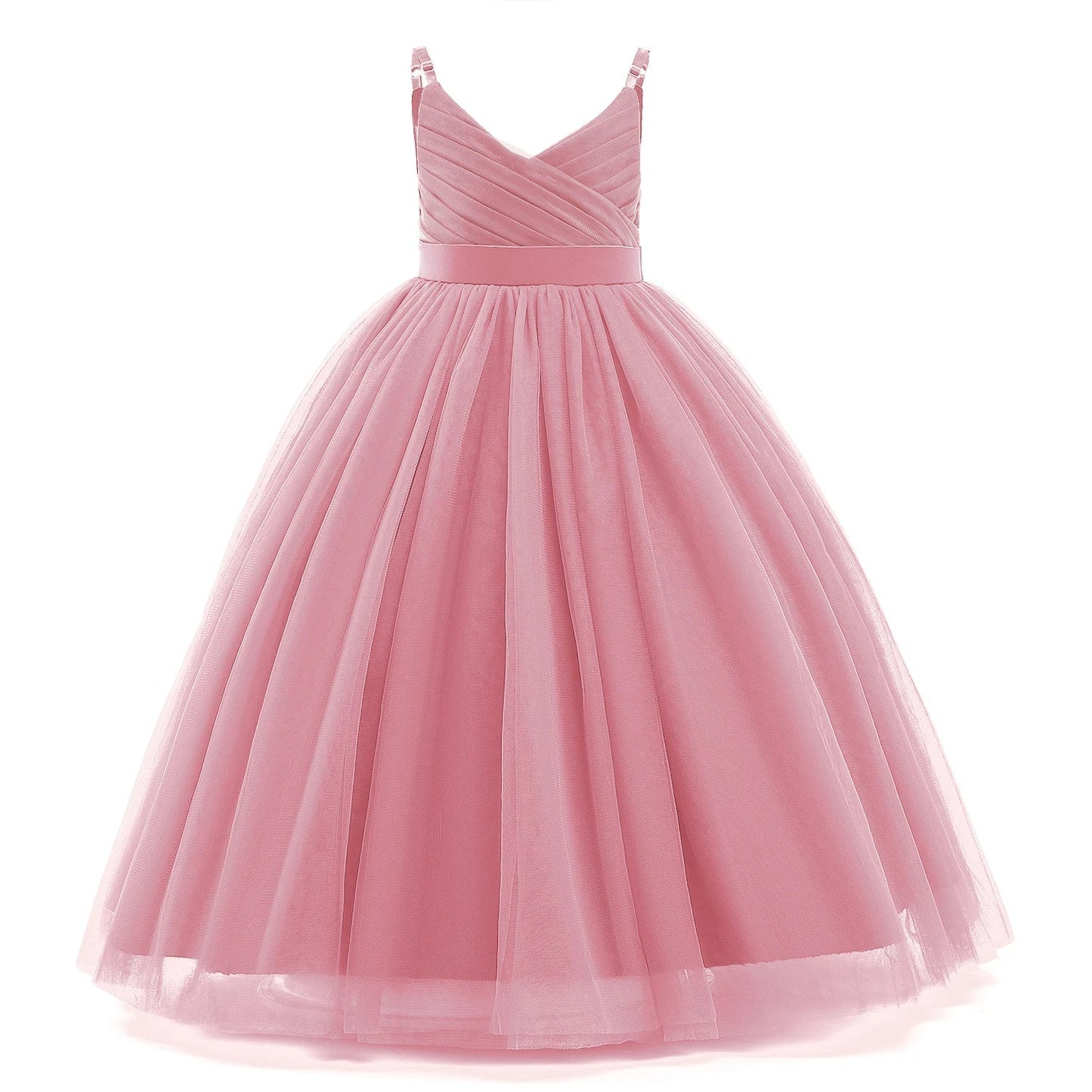 Girl Long White Bridesmaid Dresses For Wedding Prom Gown Big Bow Girls Party Dress Kids First Communiom Formal Evening Vestidos Good Vibrations