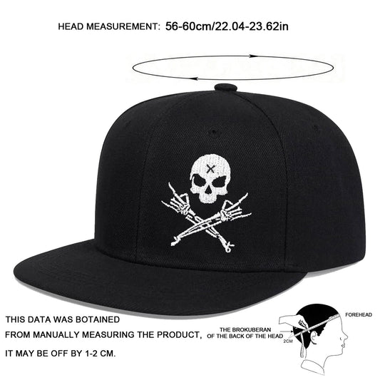 Unisex Skeleton Fingers Embroidery Hip-hop Hats Spring Autumn Outdoor Adjustable Casual Baseball Caps Sunscreen Hat Good Vibrations