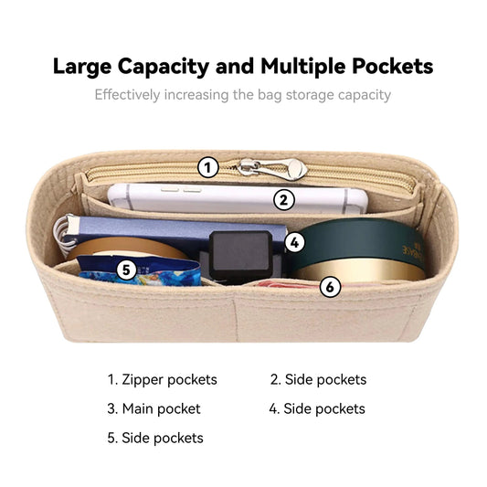 Trendy Felt Insert Bag Organizer Makeup Organizers Liner Perfect for Brand Women's Handbags Cosmetic Bags Bag Accesories Good Vibrations
