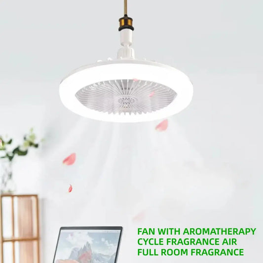 Rotatable 3in1 Ceiling Fan with Remote Control Lighting Lamp E27 Converter Base Lighting Base Bedroom Living Room Miflame Good Vibrations