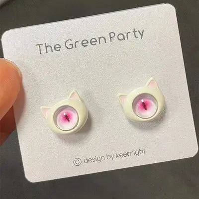 Kiss Jewelry Halloween Little Monster Wing Bat Eye Stud Earrings Women Cute Animal Eye Punk Earring Girls Y2K Brincos Party Gift Good Vibrations