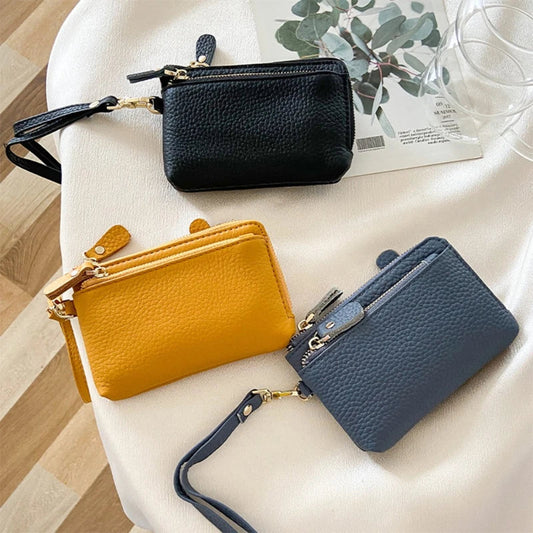 PU Leather Wallet FOR WOMEN European American Style Large Capacity Multi-Compartment Card Holder with Wrist Strap Coin Purse Good Vibrations