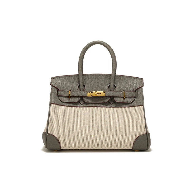 2025 Designer Handbag - Crossbody&Tote Luxury Leather Trim Canvas Bag Women Fashion Shoulder Purse Good Vibrations