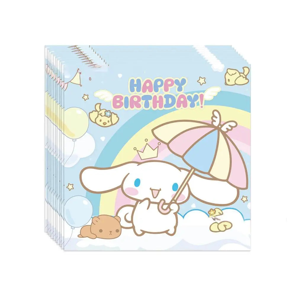 Cinnamorolls Birthday Party Decoration Tableware Set Balloons Cup Plate Banner for Kids Party Favors Baby Shower Supplies Good Vibrations