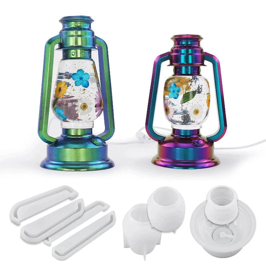 Crystal Resin Lamp DIY Mold Kit Creative Silicone for Handmade Night Lights Camping Oil Lamps Decorative Home Decor Crafts Good Vibrations