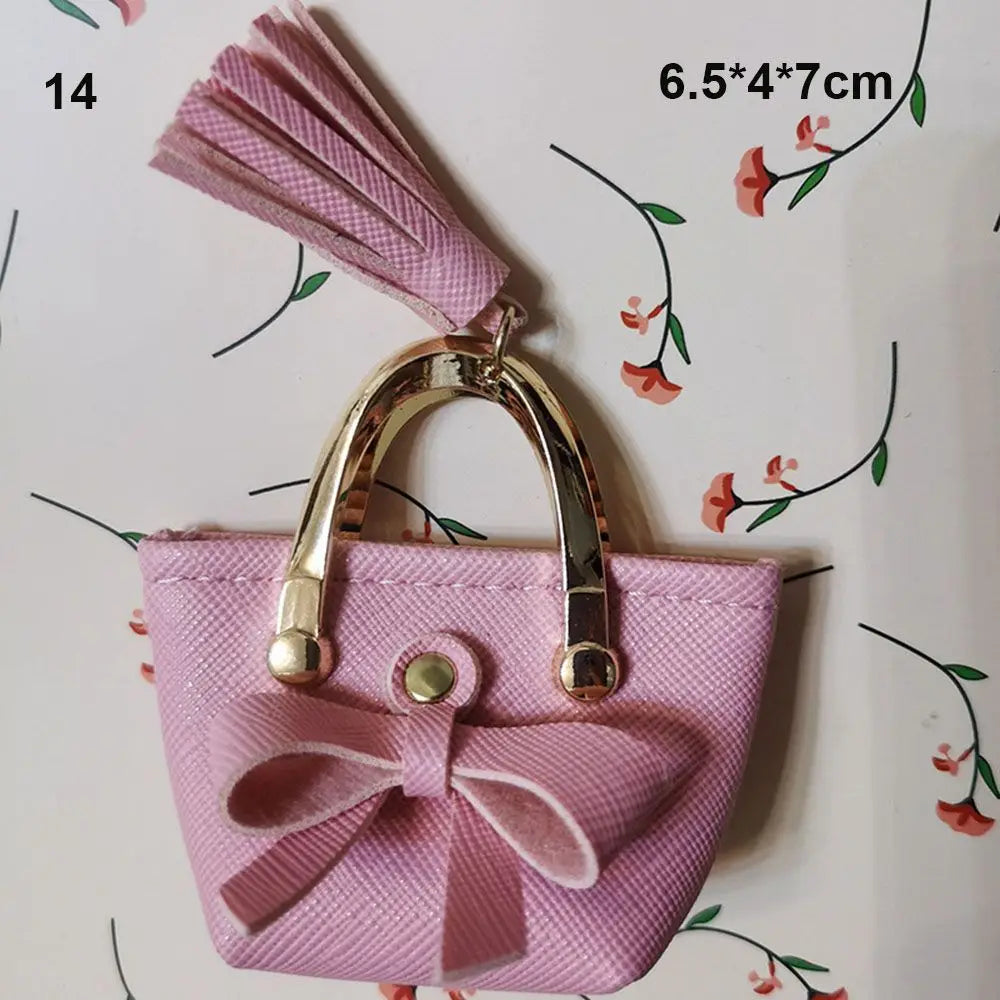 Fashion Miniature Handbag PU Leather Bag Lady Purse Shoulder Bag For 1/6 BJD Dolls Outfits Accessories Dollhouse Girls Gift Toys Good Vibrations