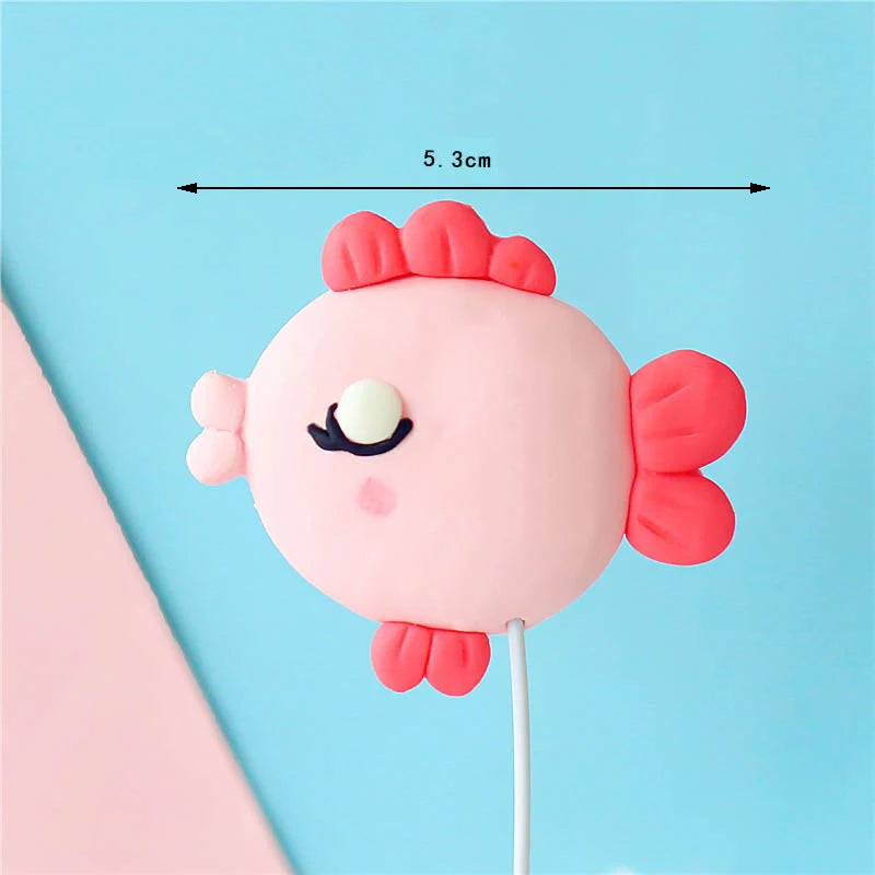 Mermaid Theme Cake Toppers Shell Starfish Fish Tail Children Girl Birthday Wedding Baby Shower Party Cake Decorations Supplies Good Vibrations