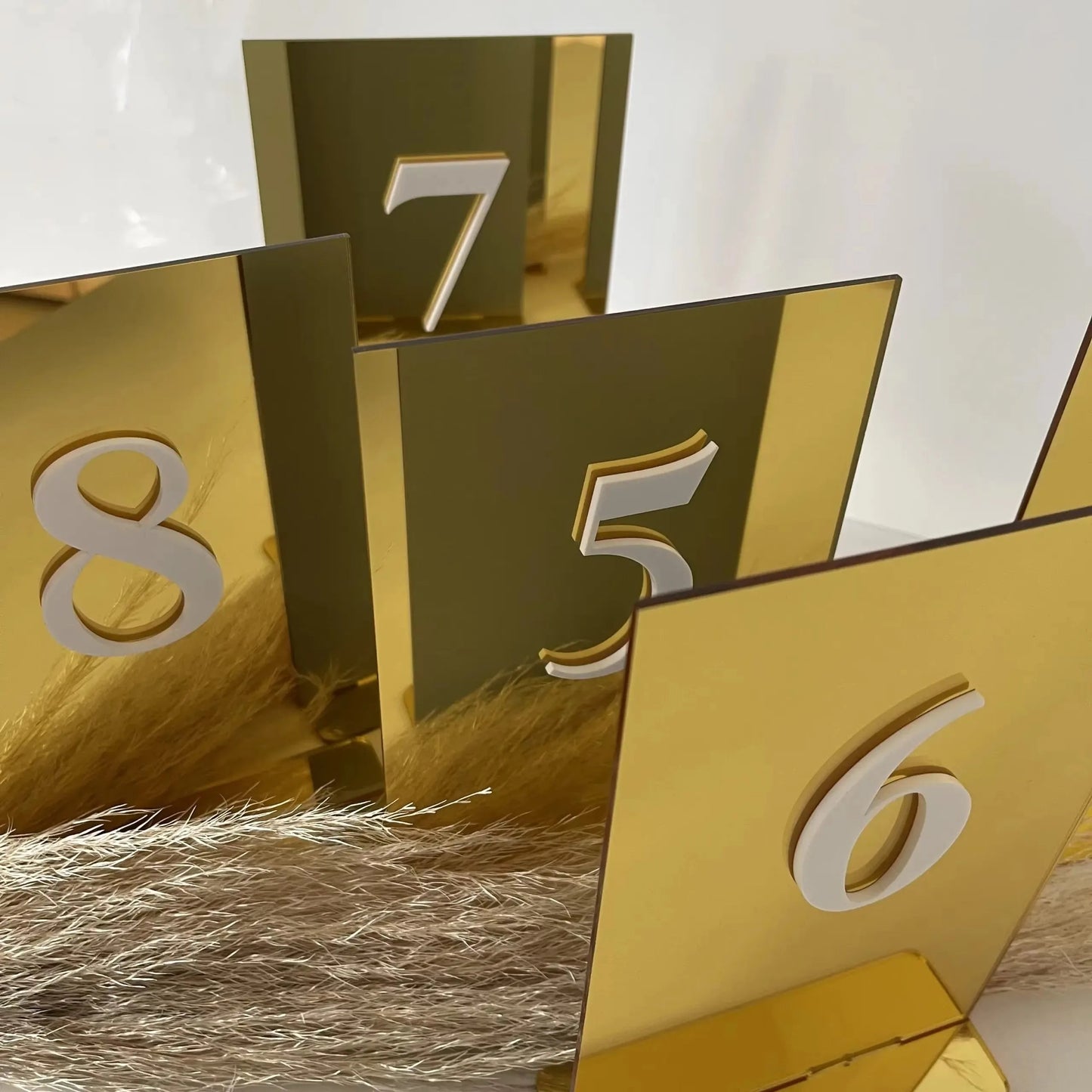Wedding Table Numbers 3D Gold Mirror Wedding Table Decor Luxury Wedding Table Numbers Wedding Elegant Table Decor Good Vibrations