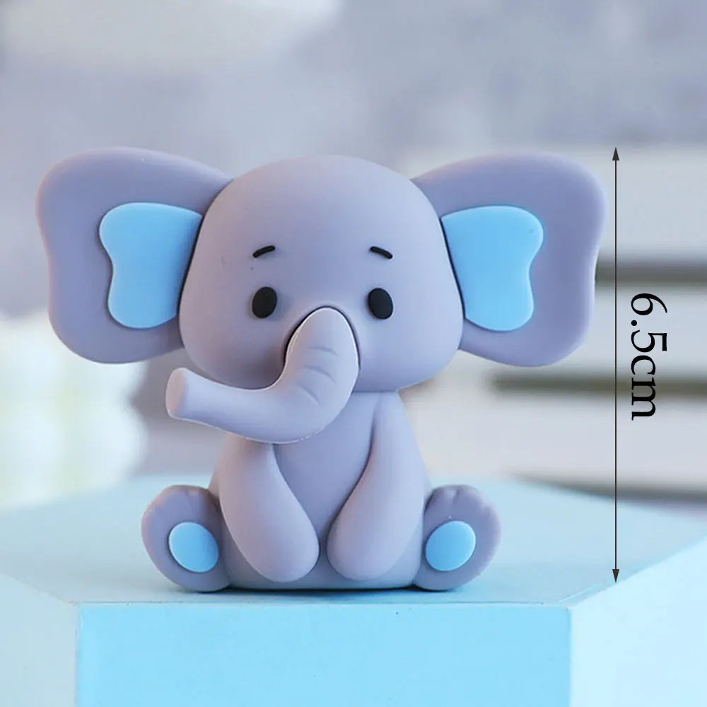 1 Set Elephant Cake Toppers White Blue Cake Balls Baby Blue Elephant Cake Topper for Happy Birthday Baby Shower Cake Decor Favor Good Vibrations