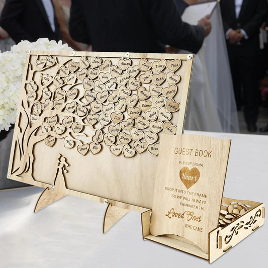 Wedding Guests Message Board Personalized Guest Book Guest's Name Card for Birthday Wedding Party Baby Shower Guest Book Frame Good Vibrations