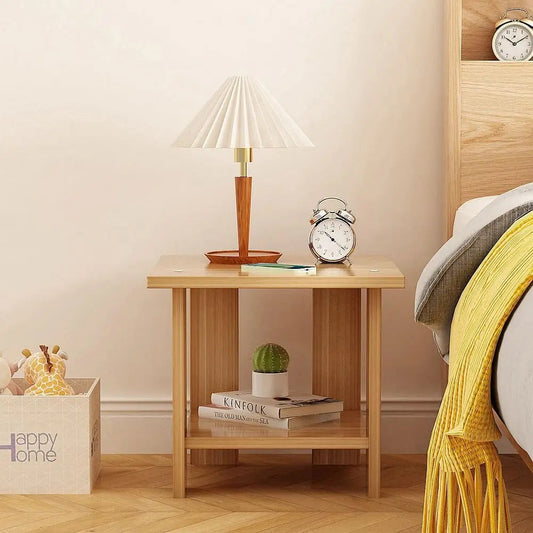 Simple Bedside table Solid Wood Nightstands Double-Layer Night table Living Room Sofa Side Table Modern Home Bedroom furniture Good Vibrations