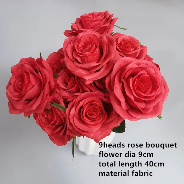 Wedding Decor Rose red wine red artificial rose flower row road guide Hydrangea flower silk flower dropshipping Good Vibrations