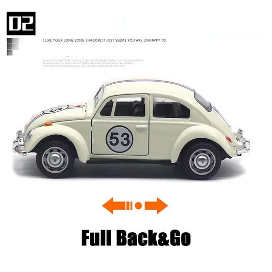 1:32 Vintage Die-Cast Racing Car Toy,High-Quality Metal Alloy, Manual Pull-Back, Suitable for Ages 3+,Collectible Classical Car Good Vibrations