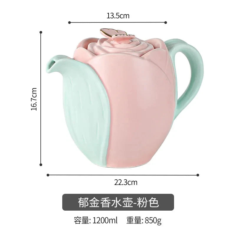 Tulip Luxury Ceramic Coffee Cup Saucer Set with Hand and Dish Milk Tea Cappuccino Tableware 280ml/320ml Birthday Couples Gifts Good Vibrations
