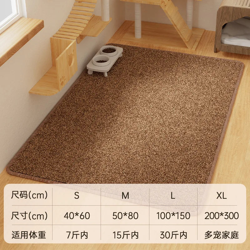 Pet mat, cat scratch mat imitation sisal carpet anti-cat claw large mat autumn and winter wear resistant to crumbs toy supplies Good Vibrations
