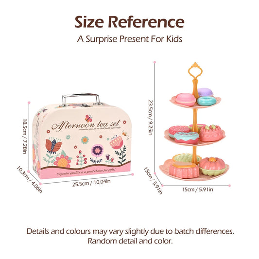 Toy Tea Set for Little Girls.Tea Party Set Toys for Kids Girls Pretend Play Snack Toy.Toddler Afternoon Tea Sets Toys Good Vibrations