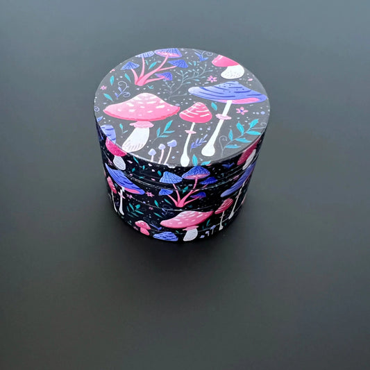 2" Mushroom Herb Grinder Cute Mushrooms Design Girly Gift 4-Piece Design with Pollen Catcher Good Vibrations Adult Super Store