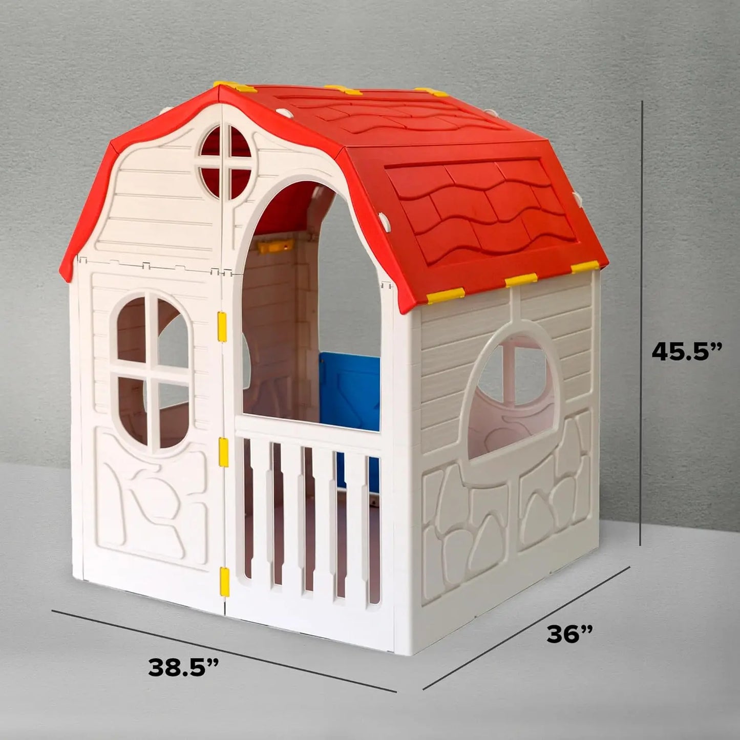Classic Real Feel Cottage Compact Foldable Plastic Toddler Roomy Outdoor Playhouse for Children Ages 2 Years Old and Up, White Good Vibrations