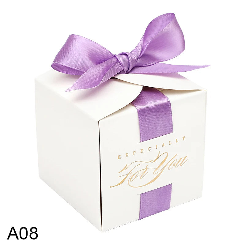 10Pcs Wedding Favors Gifts Box Souvenirs Gifts Boxes With Ribbon Candy Box Christening Baby Shower Birthday Event Party Supplies Good Vibrations