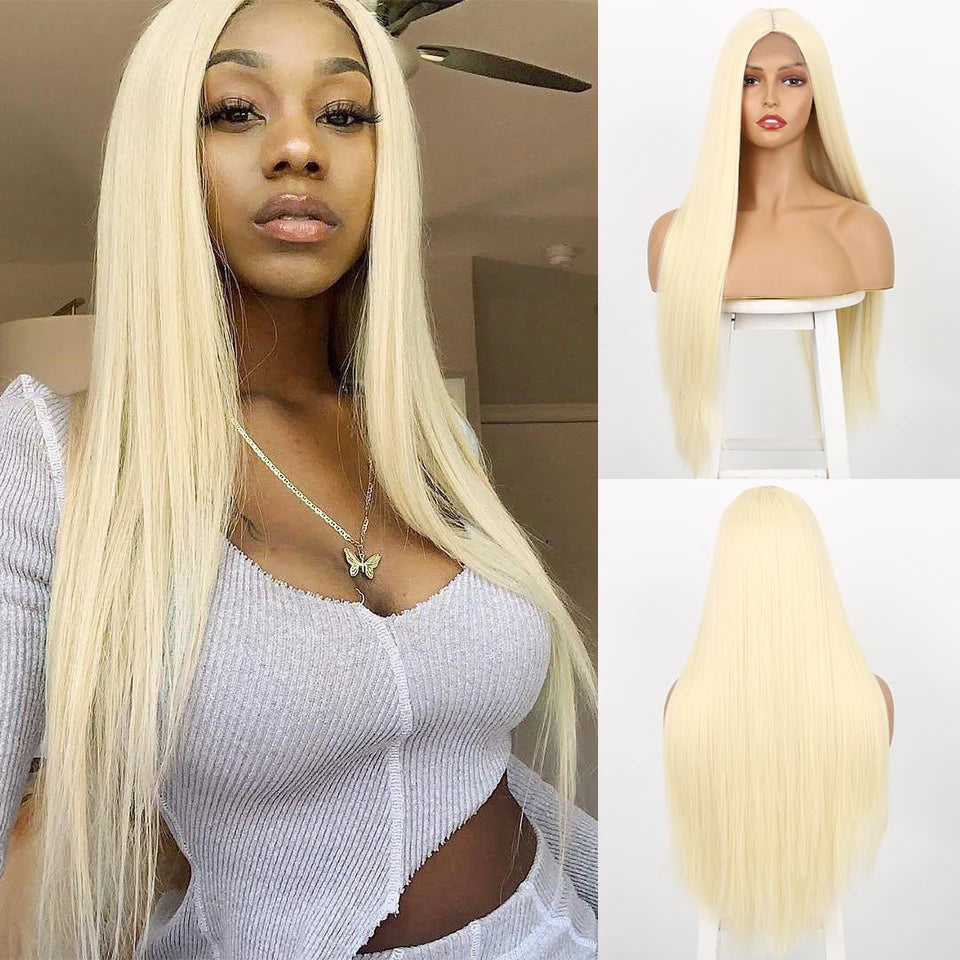 I's a wig Long Straight White Cosplay Wigs Synthetic Wigs for Women 60 613 Blonde Grey Pink Black Color for Daily Party Lolita Good Vibrations