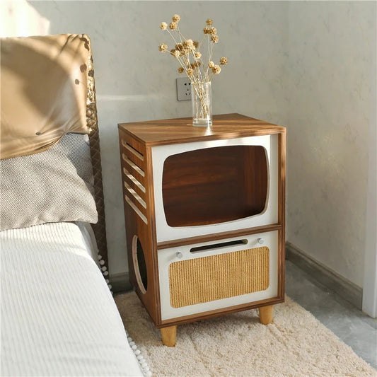 Solid Wood Cat Beds Creative Cat Furniture Bed House Pet Kitten Cats Home Houses Pets Supplies Hiding Beds Tunnel Rooms Houses Good Vibrations