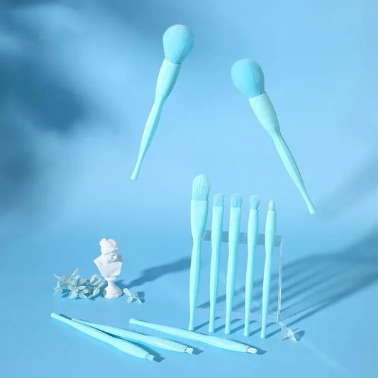 10 pcs Candy Color Makeup Brushes Set 2021 New Powder Foundation Eyebrow Eyeshadow Blush Make Up Tools Kit Foundation Brush Set Good Vibrations