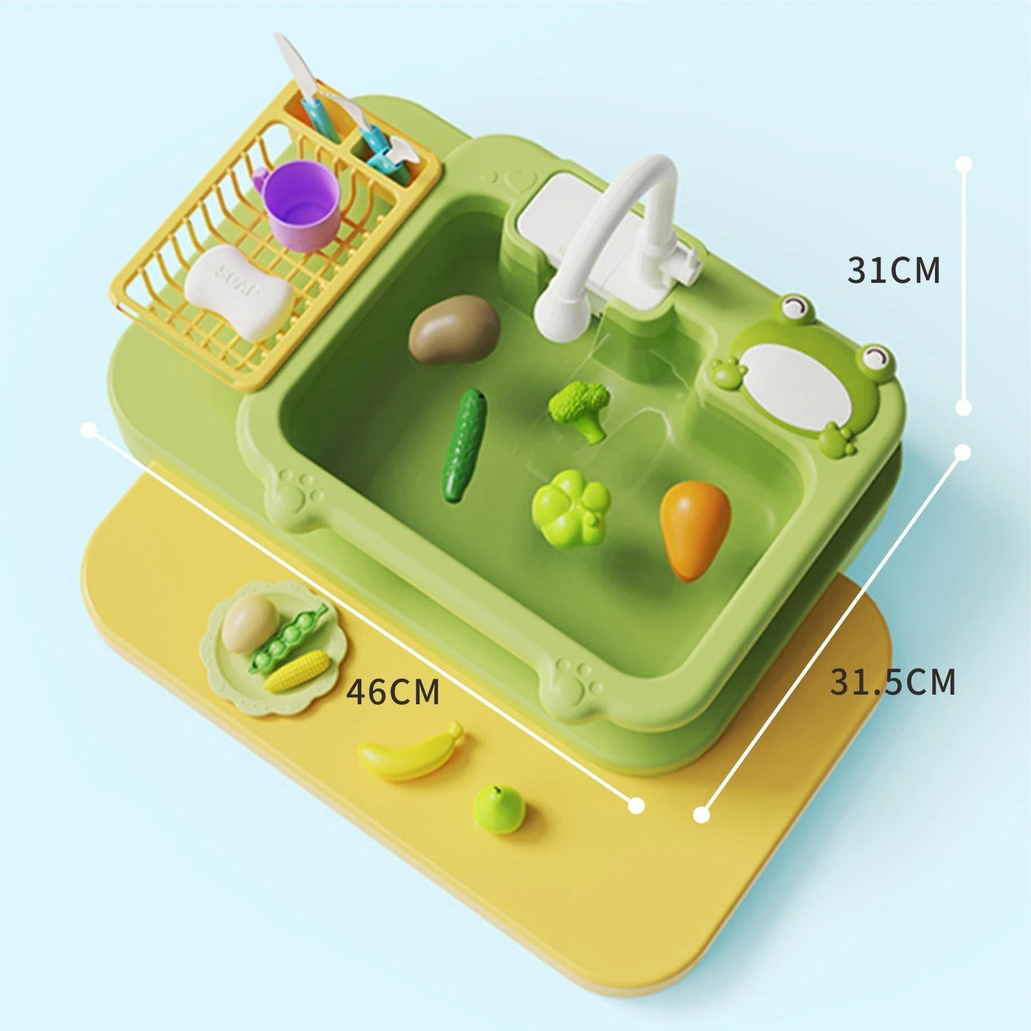 Kids Kitchen Sink Toys Electric Dishwasher Playing Toy With Running Water Pretend Play Food Fishing Toy Role Playing Girls Gift Good Vibrations