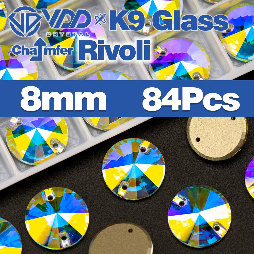 VDD Chamfer AAAAA Top Quality K9 Glass Sew On Rhinestones Sewing Crystal AB Flatback Stone For Clothes Accessories Wedding Dress Good Vibrations