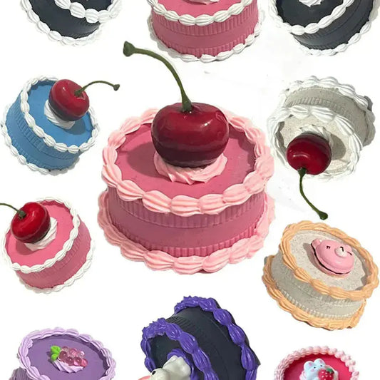 55mm cake-shaped herb grinder with cherry design, made of acrylic.