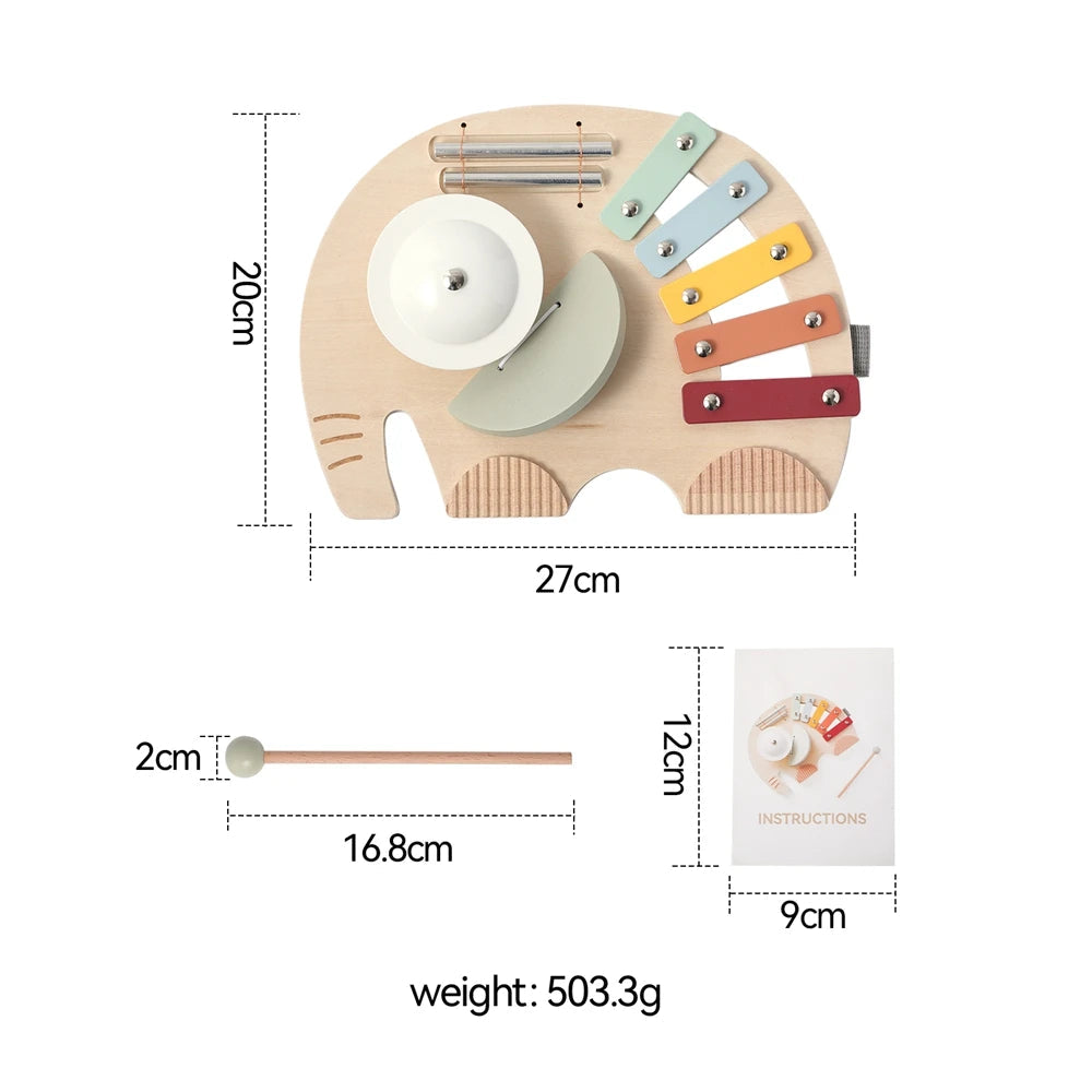 Baby Wooden Instruments Toys Educational Children's Musical Toys Elephant Xylophone Toys Newborn Birthday Gifts Music Table Toys Good Vibrations