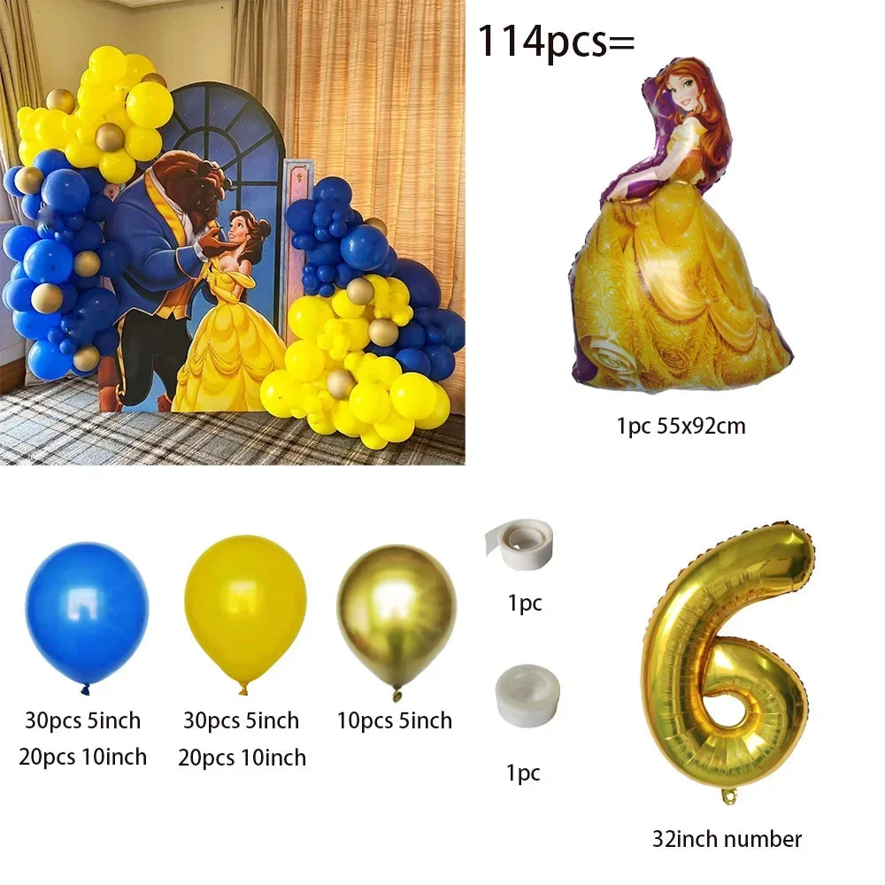 Beauty and the Beast Balloon Girl Birthday Party Supplies Gift Home Decor 32inch Number Ballon Baby Shower Wedding Decoration Good Vibrations