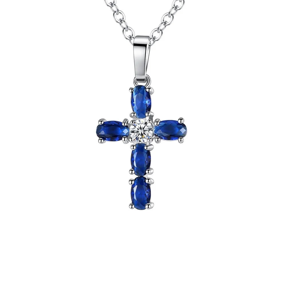 Aesthetic Cross Necklace for Women Charming Zirconia Trendy Party Accessories Personalized Female Jewelry Wholesale Bulk Good Vibrations