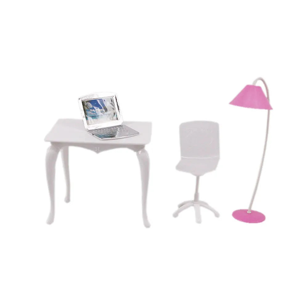 Doll House Furniture Bed Table Chair For 11.8inch 30cm Doll Plastics Cleaning Tools Accessories Mini Furniture Model Gifts Toys Good Vibrations