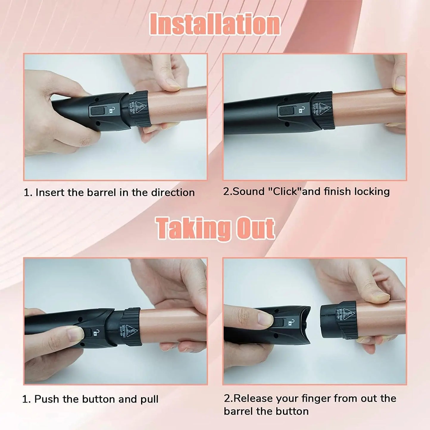 Customizable Electric Curling Iron Hair Tools Professional Roller Curls Wand Fast Heating Up Curling Iron for All Hair Types
