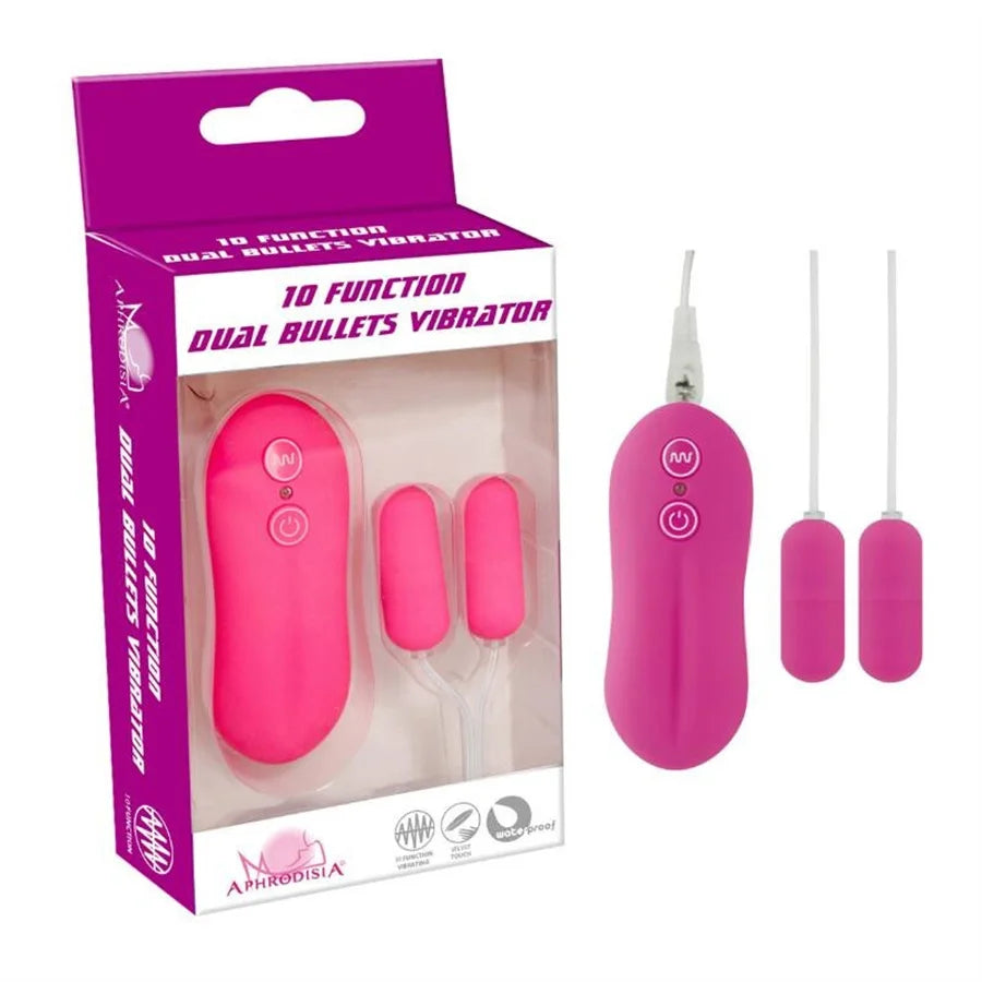 10 Speed Dual Bullet Vibe Vibrator - Double Eggs Toy