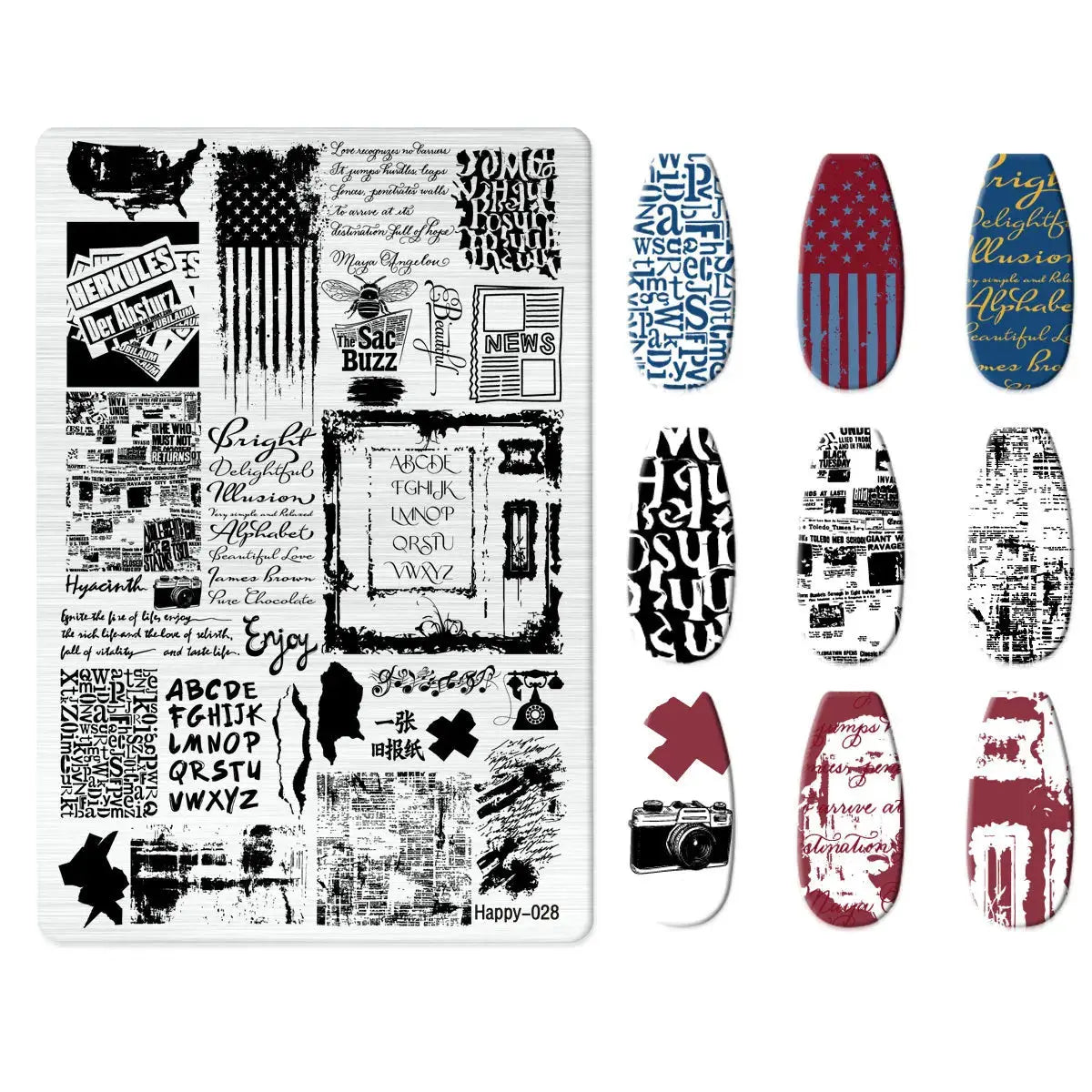 Halloween Series Celebration Nail Stamping Plate Cute Skull Pattern DIY Nail Art Image Stamp Stamper Manicure Template Good Vibrations