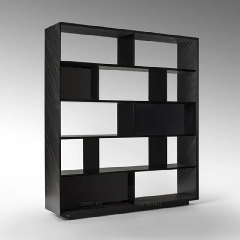 Bookrack Home Study Room Black Wooden Bookshelf Book Shelf Luxury Modern Office Simple Bookcases Good Vibrations