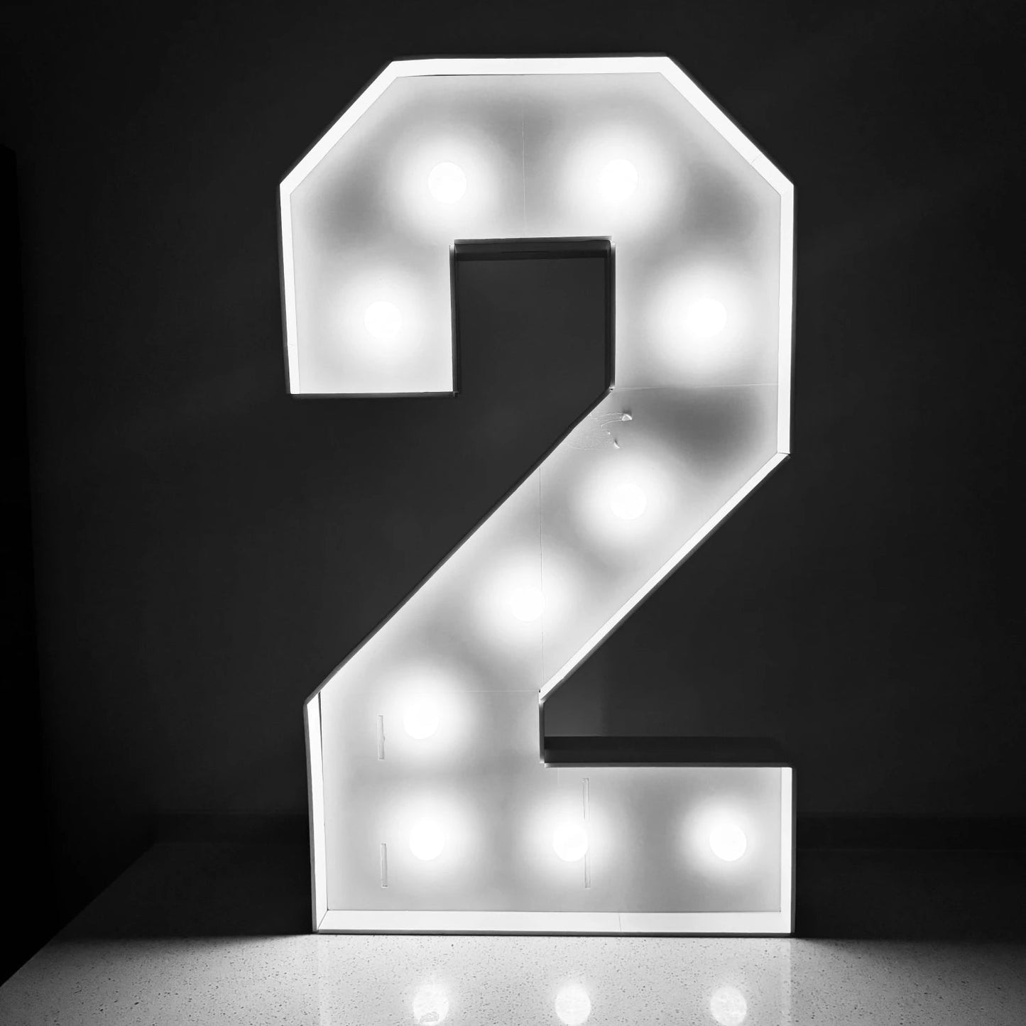 1Pc 73cm/28.7inch Light Up Digital Marquee Frame White Lights KT Board Number 0-9 Plug-in KT Board With Bracket Party Decorative Good Vibrations