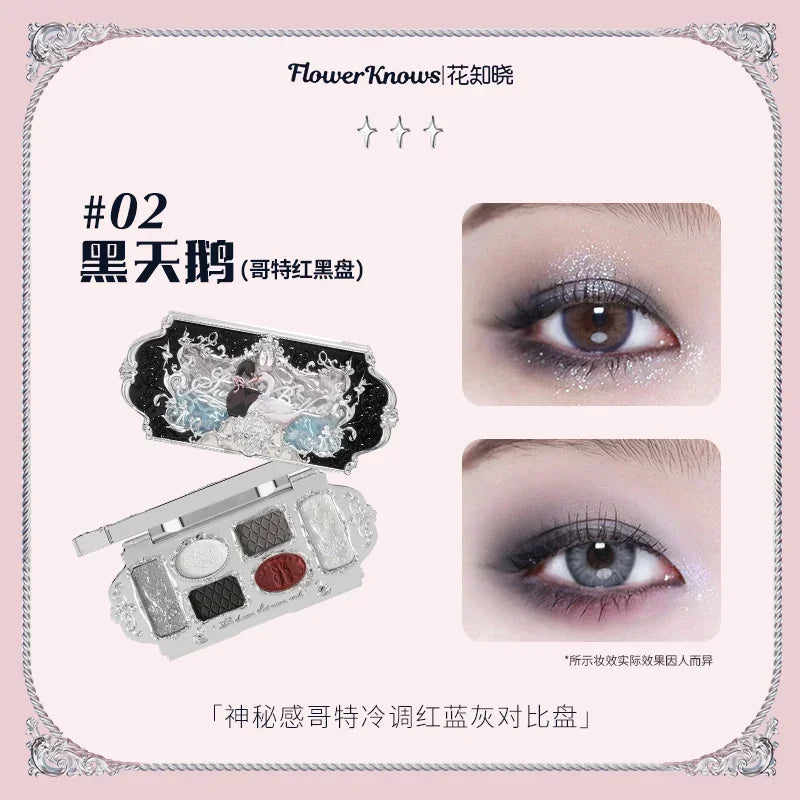 Flower Knows Strawberry Rococo Moonlight Mermaid Jewel Eyeshadow Palette 5 Colors Pearlescent Mashed Potatoes 2023 Good Vibrations