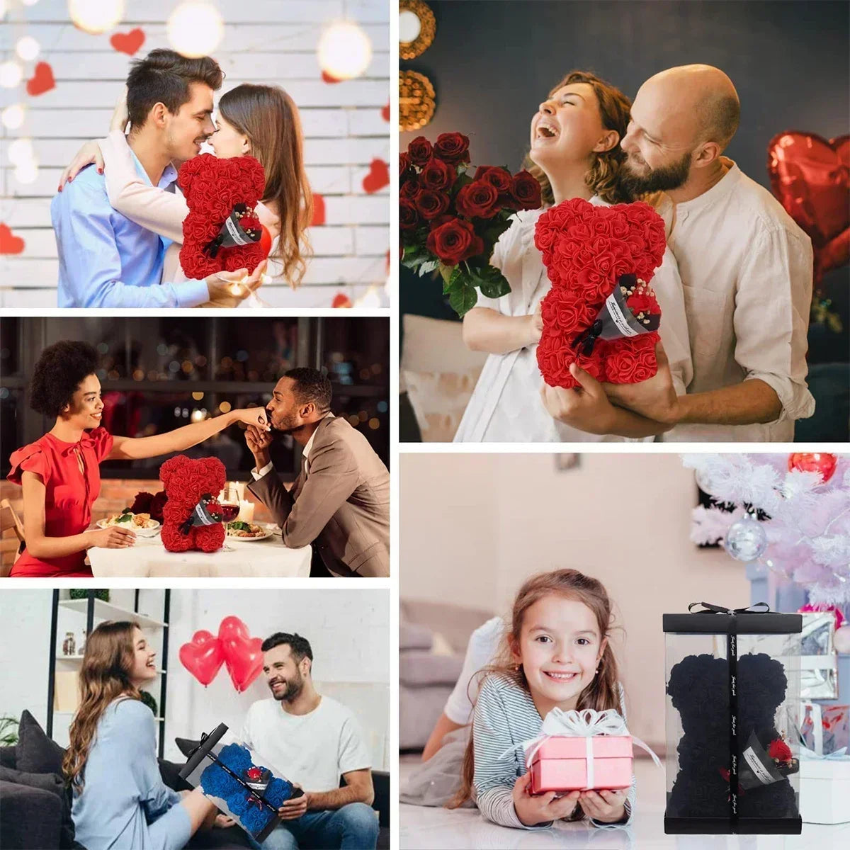 Rose Teddy Bear Artificial Flower Anniversary Valentines Day Birthday Gift Mothers Day Mom Gifts Girlfriend Birthday Gifts Women Good Vibrations
