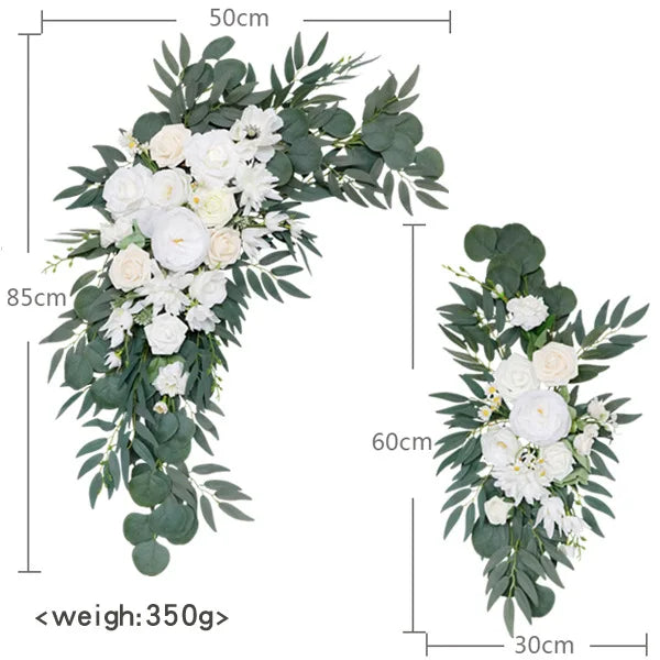 Yannew Artificial Arch Flowers Swag for Boho Wedding Baby Shower Ceremony Flower Garlands Arrangement Reception Backdrop Decor Good Vibrations