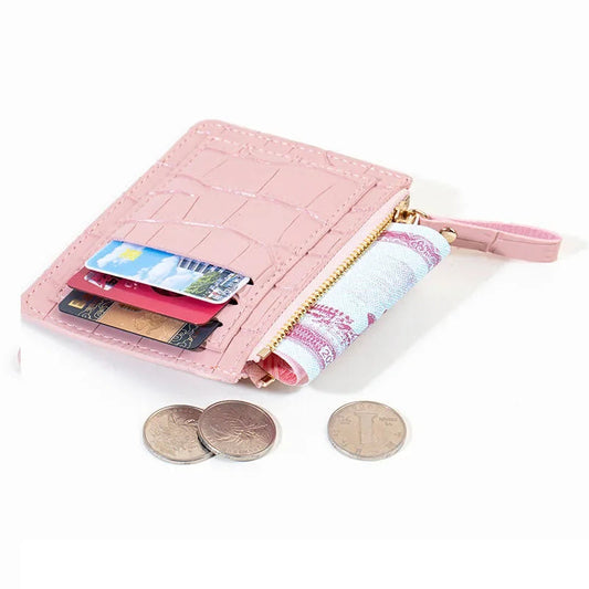 Pu Leather Mini Coin Purse for Women Stone Pattern Girl Cute Zipper ID Bus Card Wallet Women Lady Money Wallet Key Case Bags Good Vibrations