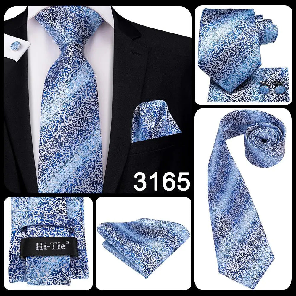 Hi-Tie 8.5cm Business Black Solid Paisley 100% Silk Men's Tie Neck Strip Ties for Men Formal Luxury Wedding Neckties Gravatas Good Vibrations