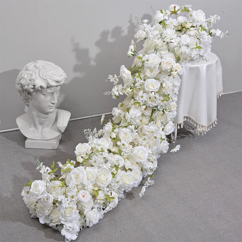 pink colour Rose Large Flower Row Artificial Flower Row Runner Wedding Backdrop Decor Floral Wall Party showcase decoration prop Good Vibrations