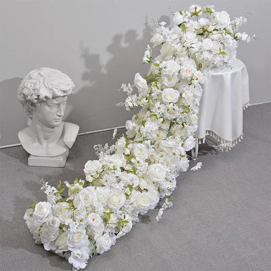 pink colour Rose Large Flower Row Artificial Flower Row Runner Wedding Backdrop Decor Floral Wall Party showcase decoration prop Good Vibrations