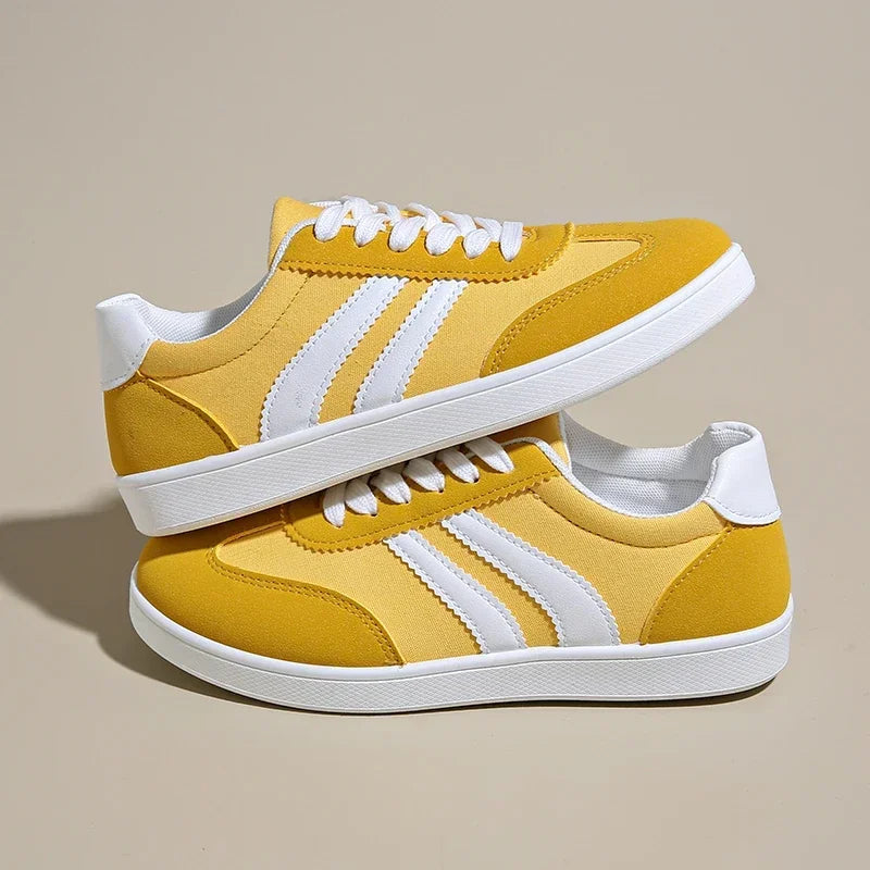 Women Tennis Sneakers Flats Ladies Fashion Mixed Colors Lace-up Vulcanized Shoes Spring Autumn Woman Outdoor Trainers Footwear Good Vibrations