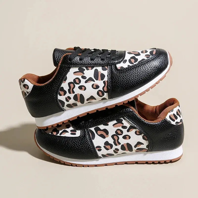 2025 Spring Women's Running Shoes, Casual Walking Training Shoes, Fashion Leopard Pattern Comfortable Casual Tennis Shoes Good Vibrations