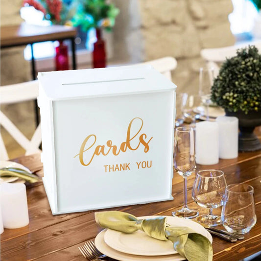 Wedding Card Box for Wedding Reception,Gift Wedding Money Envelope Card Box for Party Graduation Birthday Wedding Decorations Good Vibrations