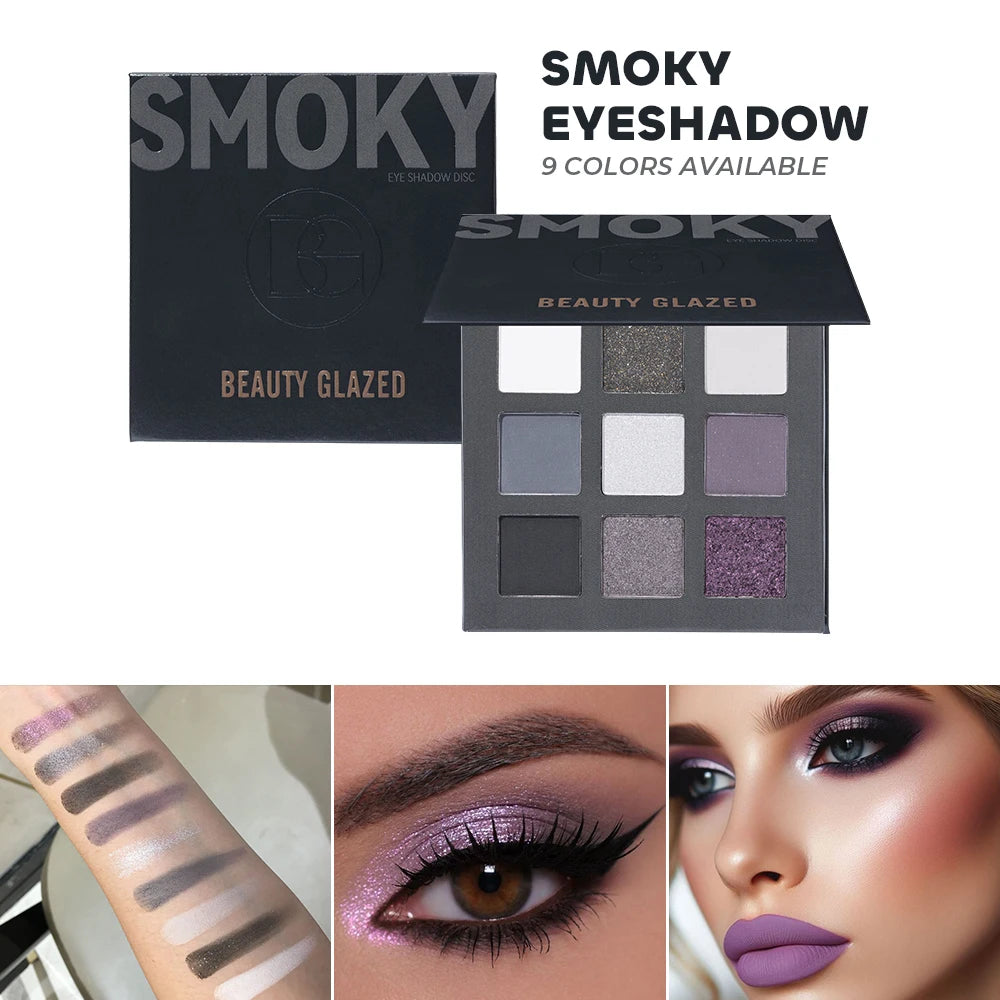 Beauty Glazed 9 Colors Eye Shadow Disc Makeup Palette Matte Shimmer Eye Pigmented Powder Make Up New Warm Earth Color Eyeshadow Good Vibrations