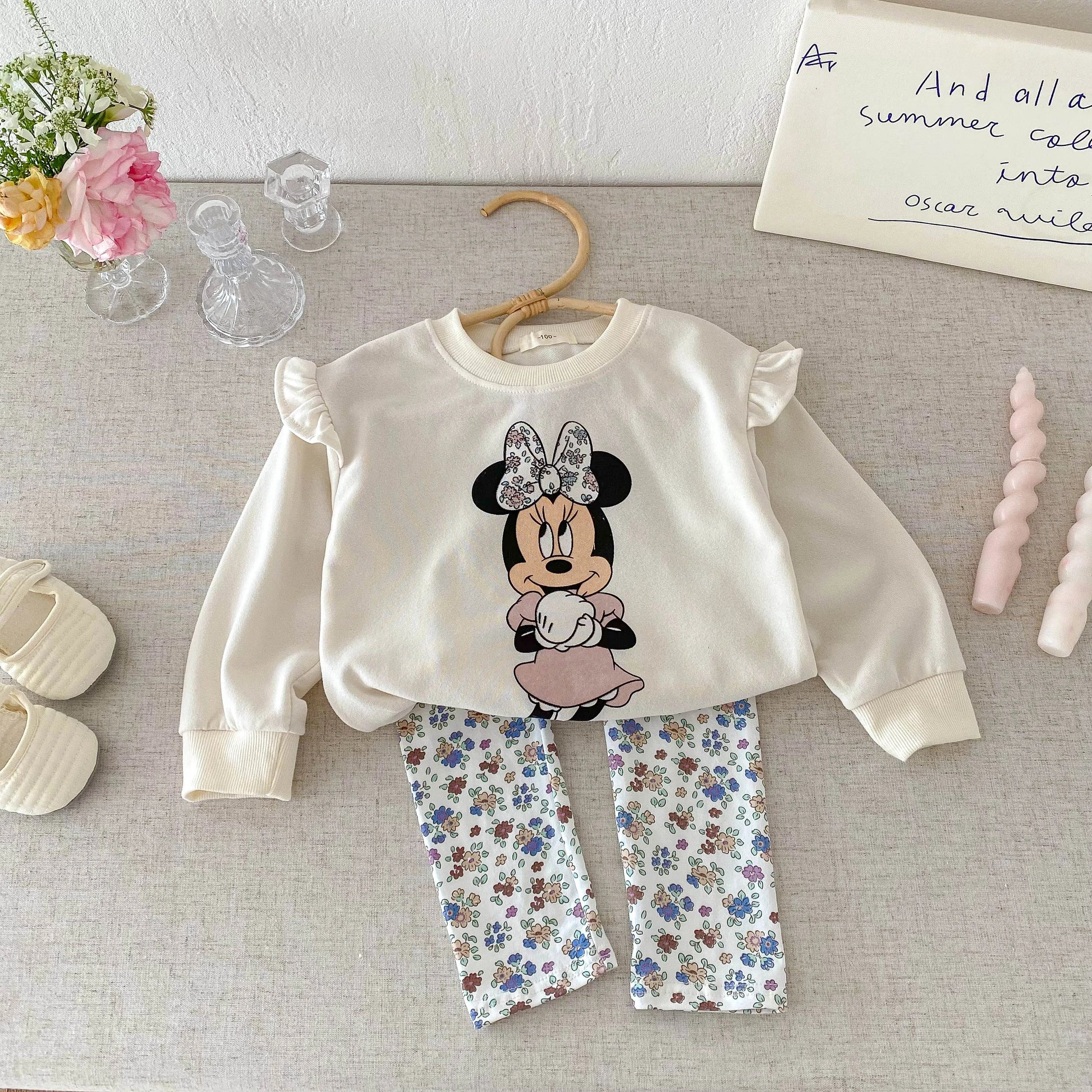 Baby Clothing Set For Children Aged 1-6 Fashion Set Children's Cartoon Girl Sports Set Top And Pants 2-piece Set Good Vibrations